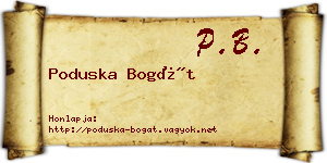 Poduska Bogát névjegykártya